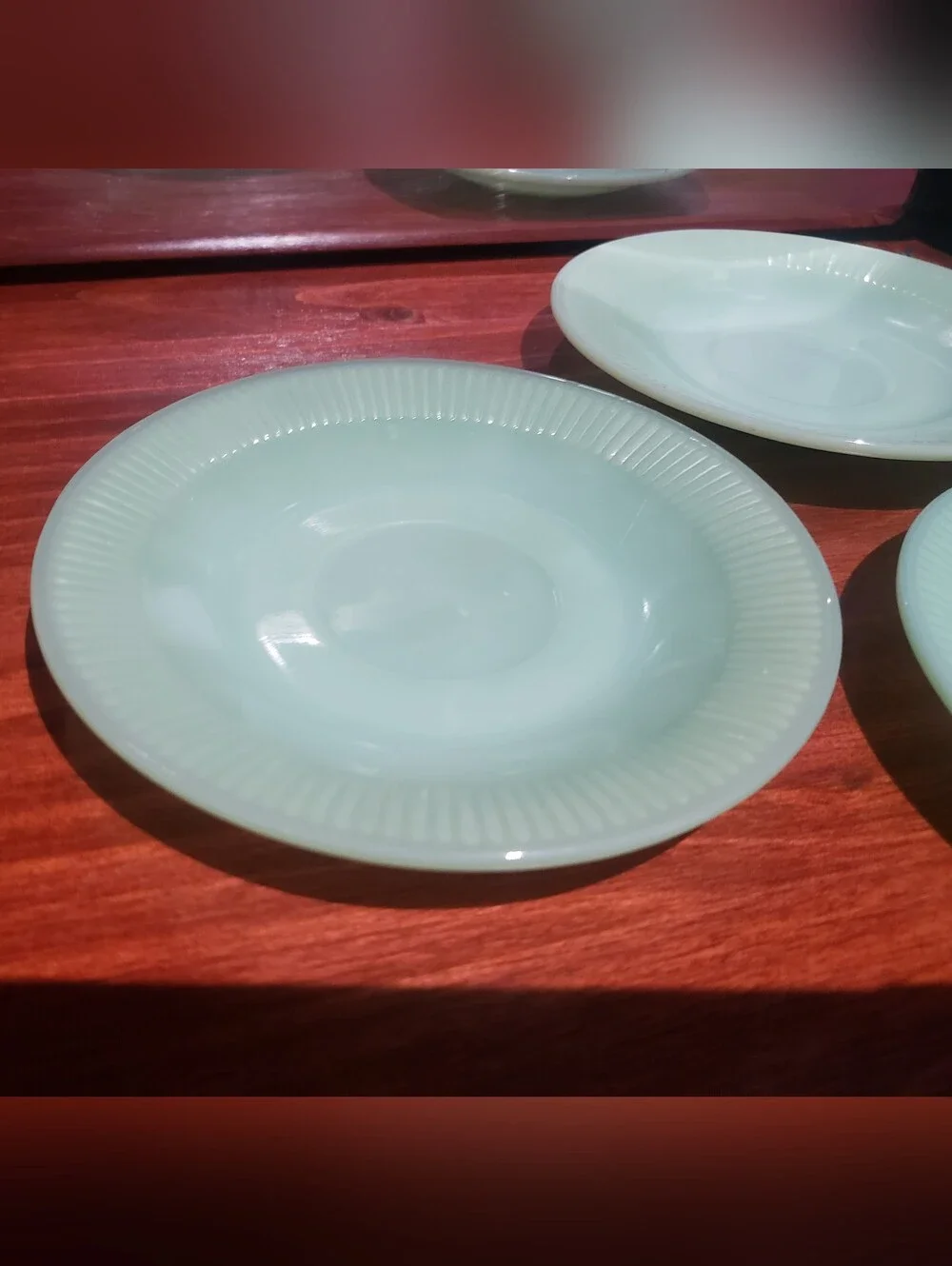 Vintage Jadeite Ribbed Plates/Saucers